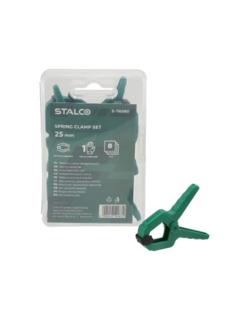 Zdjęcie: Ściski sprężynowe 25 mm, 8 sztuk S-76580 STALCO