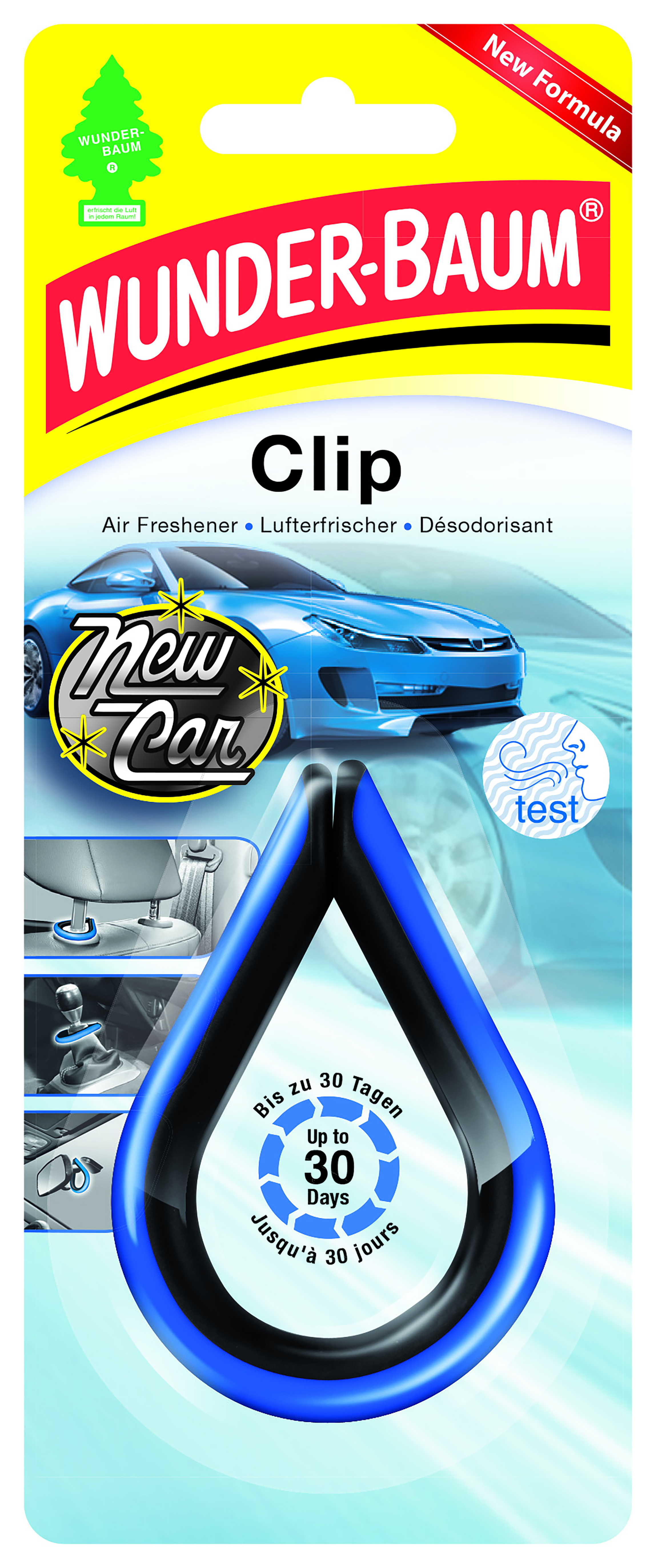 Zapach samochodowy Clip new car WUNDERBAUM - AMTRA - Zapachy samochodowe