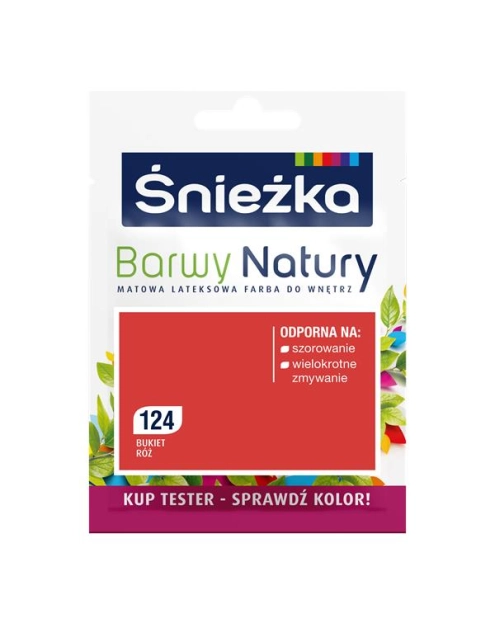 Zdjęcie: Tester koloru Barwy Natury bukiet róż 124 25 ml ŚNIEŻKA