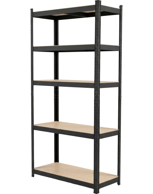 Zdjęcie: Regał metalowy wciskany premium, 5 półek, 180x90x40, 265 kg, czarny PROFIX