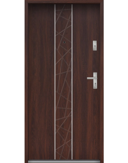 Zdjęcie: Drzwi wejściowe do mieszkań Bastion A-40 Orzech japoński 90 cm lewe ODO KR CENTER