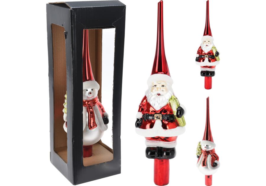 Zdjęcie: Czubek choinkowy 28 cm bałwan/mikołaj KOOPMAN