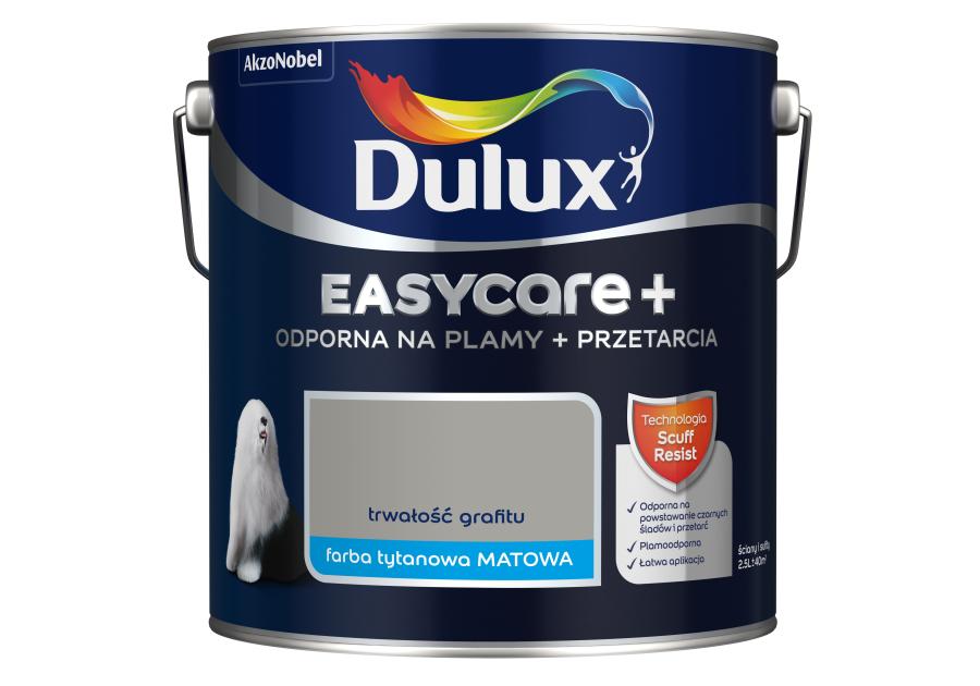 Zdjęcie: Farba lateksowa EasyCare+ Trwałość Grafitu 2,5 L DULUX