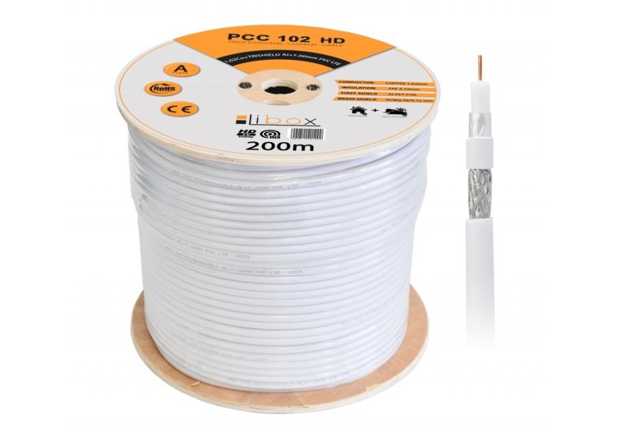 Zdjęcie: Kabel koncentryczny PCC102 trishield HD 200m-rolka LIBOX