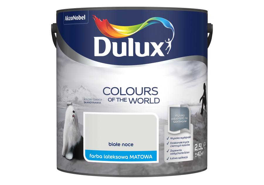 Zdjęcie: Farba do wnętrz Kolory Świata 2,5 L białe noce DULUX