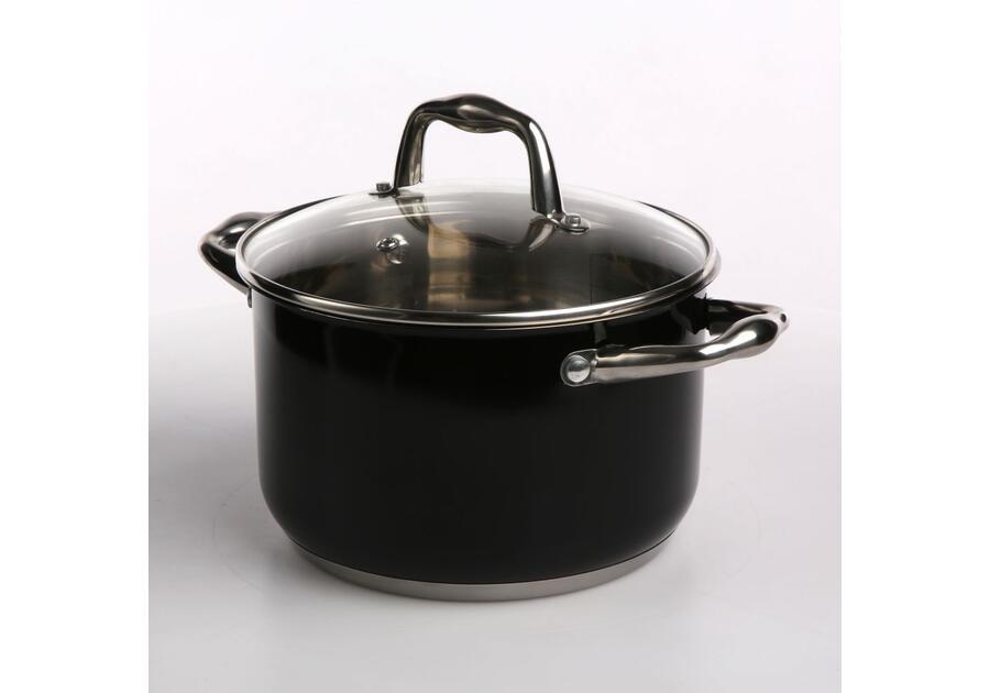 Zdjęcie: Garnek Nero nierdzewny 20 cm z pokrywką szklaną ALTOMDESIGN