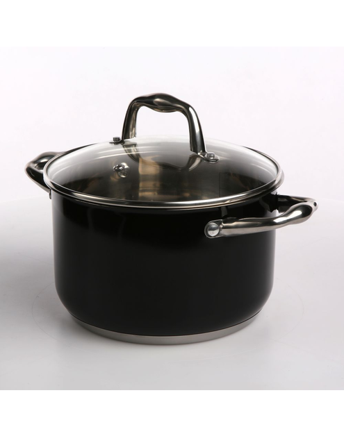 Zdjęcie: Garnek Nero nierdzewny 20 cm z pokrywką szklaną ALTOMDESIGN