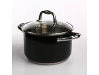 Zdjęcie: Garnek Nero nierdzewny 20 cm z pokrywką szklaną ALTOMDESIGN