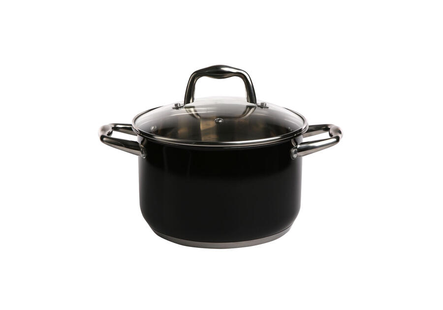 Zdjęcie: Garnek Nero nierdzewny 20 cm z pokrywką szklaną ALTOMDESIGN