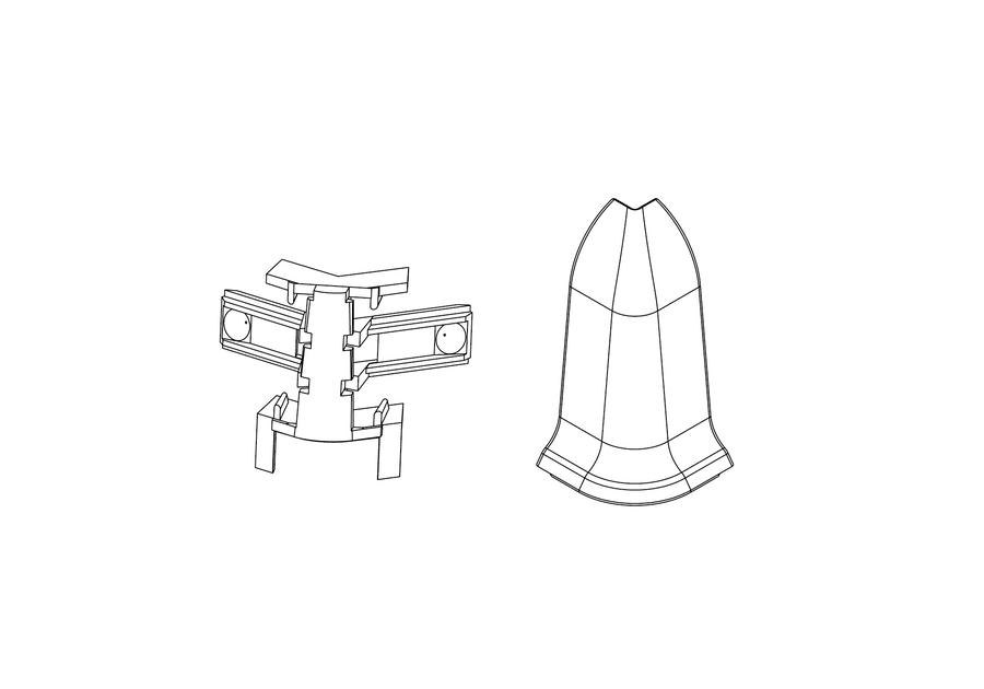 Zdjęcie: Narożnik zewnętrzny + RAK do listwy przypodłogowej Premium mat Dąb Skandynawski 2 szt. CEZAR