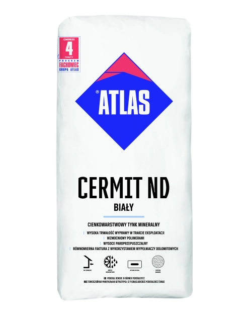 Zdjęcie: Tynk mineralny Cermit ND 20 biały 25 kg ATLAS