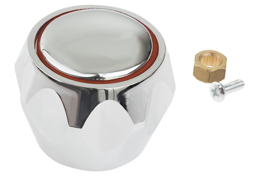 Zdjęcie: Pokrętło do baterii dwuuchwytowej chrom/czerwone KUCHINOX