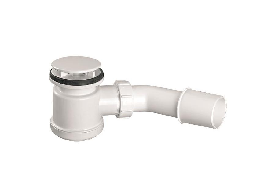 Zdjęcie: Syfon brodzikowy wys. 90 mm z odejściem 40/50 mm pokrywa abs biała 70 mm MCALPINE