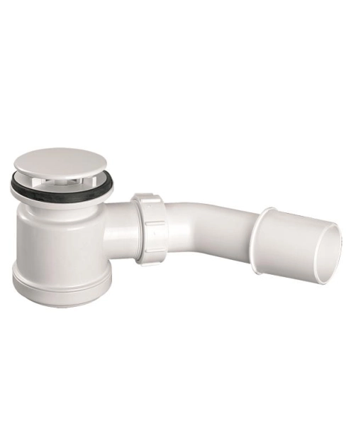 Zdjęcie: Syfon brodzikowy wys. 90 mm z odejściem 40/50 mm pokrywa abs biała 70 mm MCALPINE