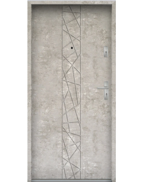 Zdjęcie: Drzwi wejściowe do mieszkań Bastion N-53 Beton naturalny 90 cm lewe ODP KR CENTER