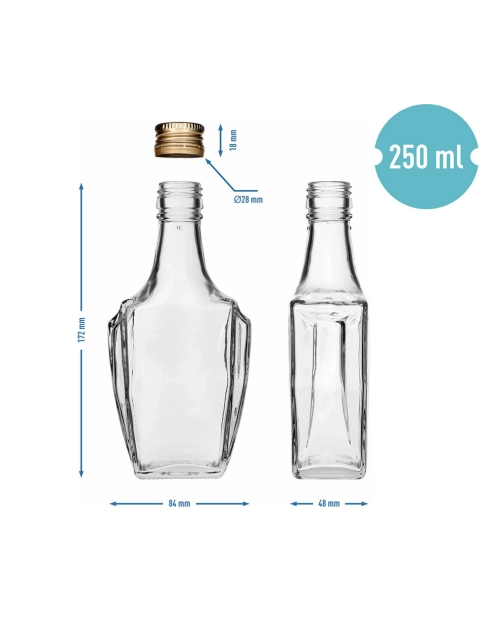Zdjęcie: Butelka Art Deco 250 ml z zakrętką fi28 631252 BROWIN