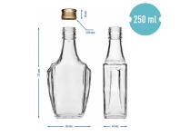 Zdjęcie: Butelka Art Deco 250 ml z zakrętką fi28 631252 BROWIN