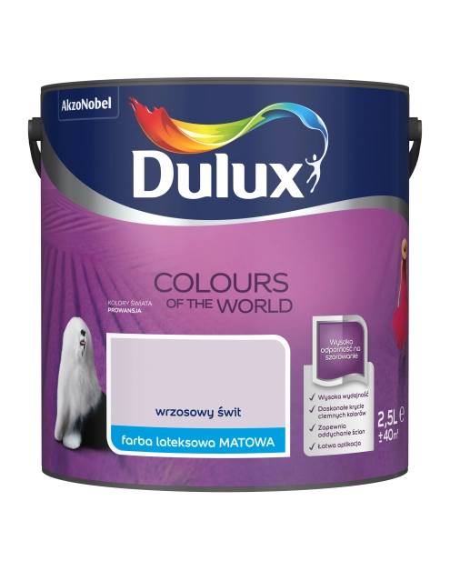 Zdjęcie: Farba do wnętrz Kolory Świata 2,5 L wrzosowy świt DULUX