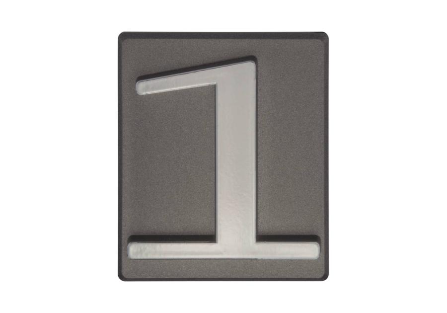 Zdjęcie: Cyfra 1 PCV samoprzylepna 4x4,7 cm grafit DOMINO