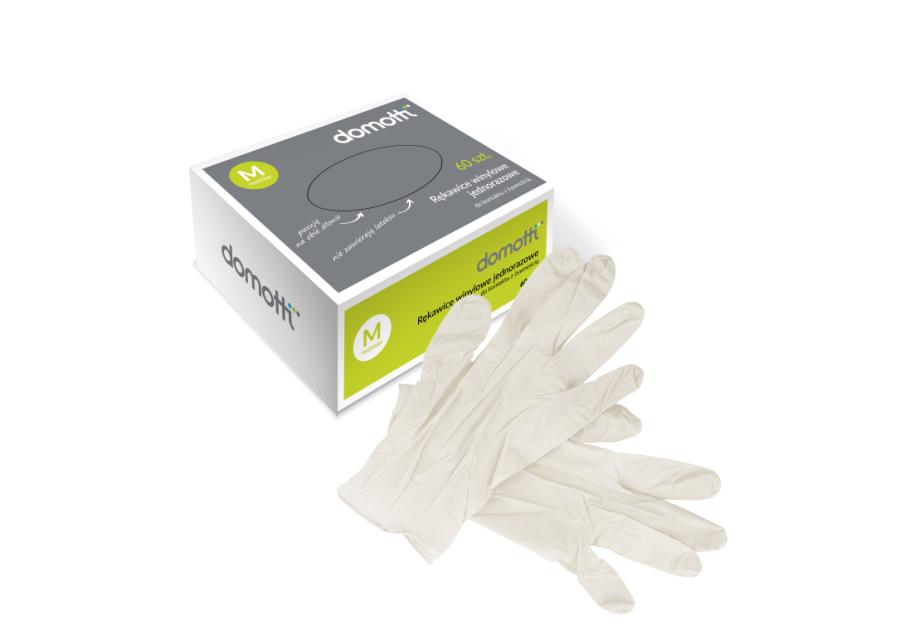 Zdjęcie: Rękawice winylowe do kontaktu z żywnością M 60 szt. DOMOTTI