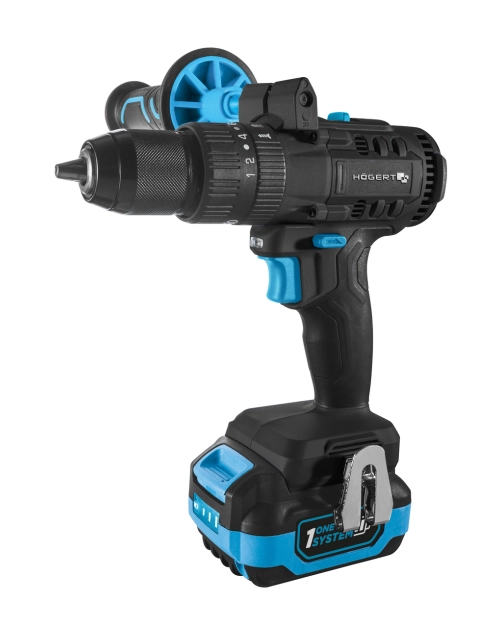 Zdjęcie: Wiertarko-wkrętarka udarowa bezszczotkowa 80 Nm HOGERT TECHNIK