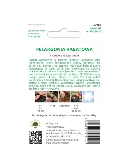 Zdjęcie: Pelargonia rabatowa Gama F1 łososiowa 0,05 g W.LEGUTKO