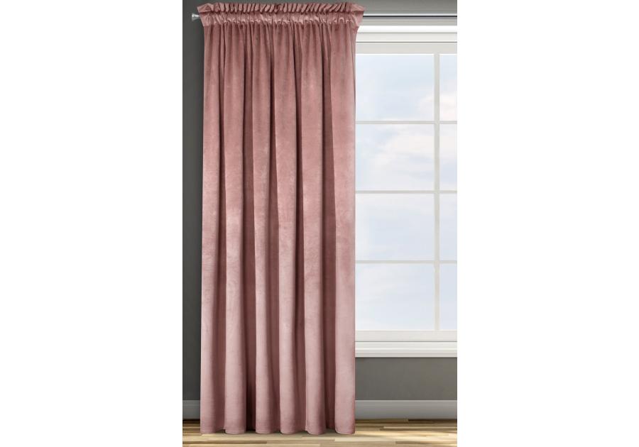 Zdjęcie: Zasłona gotowa D91 Rosa na taśmie ciemnoróżowy EUROFIRANY
