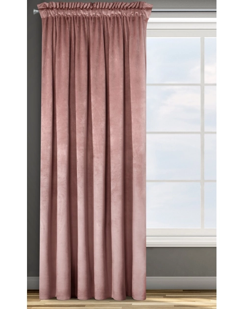 Zdjęcie: Zasłona gotowa D91 Rosa na taśmie ciemnoróżowy EUROFIRANY