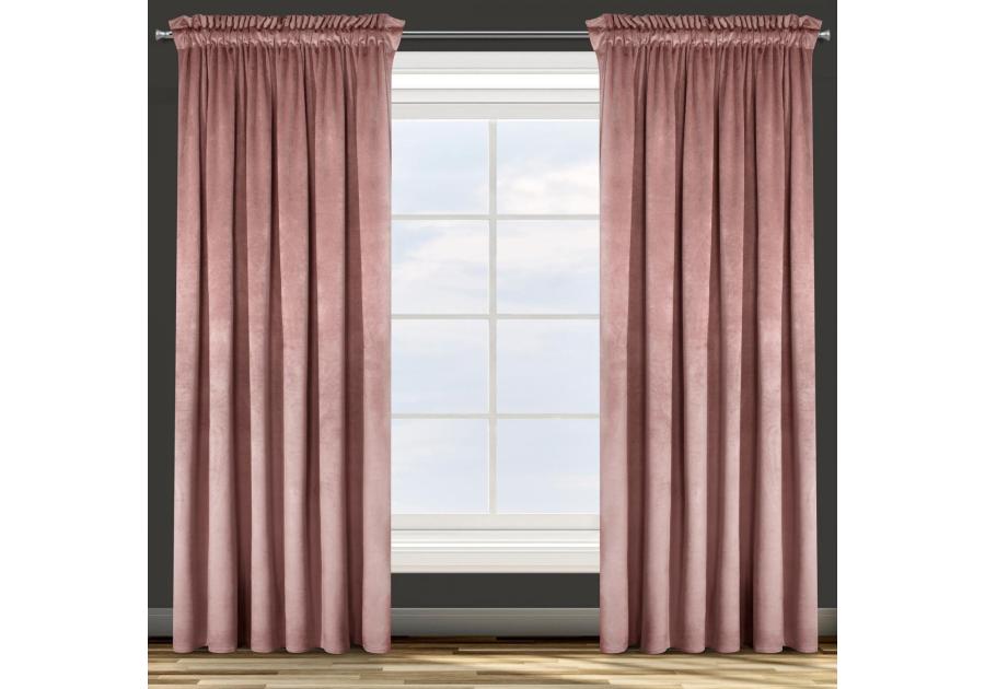 Zdjęcie: Zasłona gotowa D91 Rosa na taśmie ciemnoróżowy EUROFIRANY