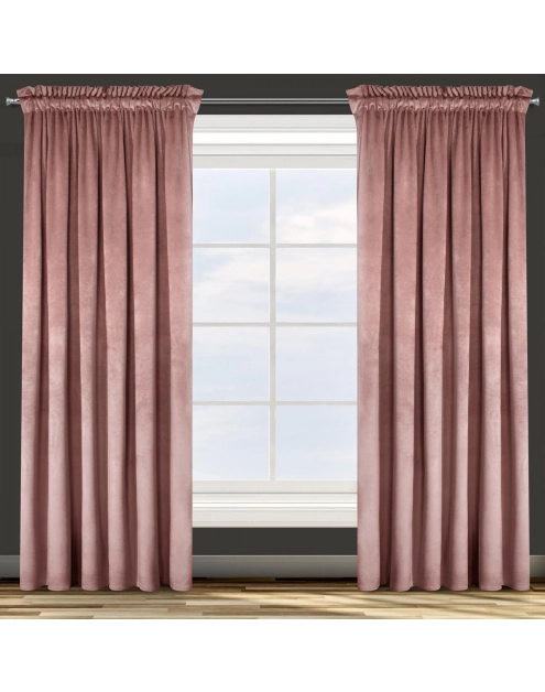 Zdjęcie: Zasłona gotowa D91 Rosa na taśmie ciemnoróżowy EUROFIRANY