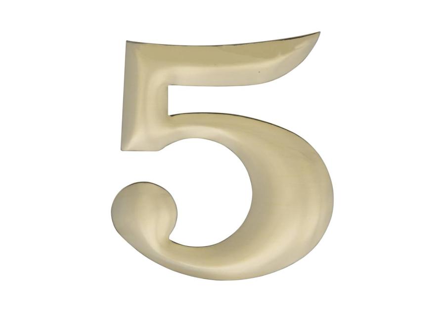 Zdjęcie: Cyfra 5 kolor mosiądz 37 mm METRO