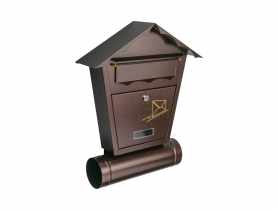 Skrzynka na listy SD2T domek z tubą antyk miedź METRO