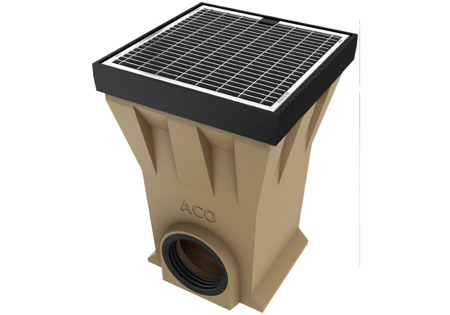 Zdjęcie: Wpust podwórowy Gala z rusztem kratowym ze stali ocynkowanej (oczka 30x15) mufle ACO