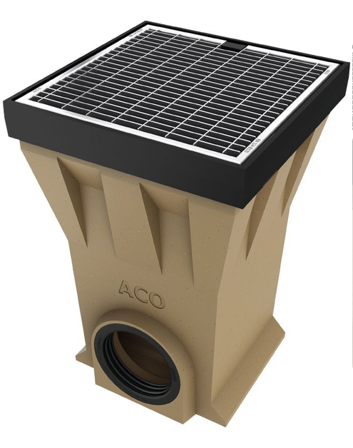 Zdjęcie: Wpust podwórowy Gala z rusztem kratowym ze stali ocynkowanej (oczka 30x15) mufle ACO