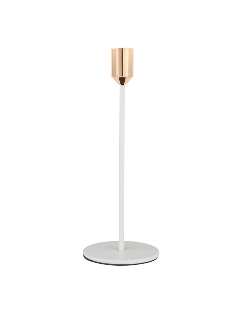 Zdjęcie: Świecznik cieńki biały ze zlotym wykończeniem 8x22 cm ALTOMDESIGN