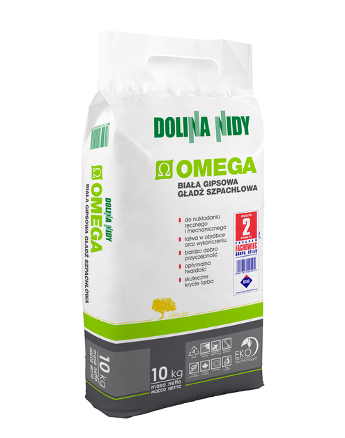 Zdjęcie: Gładź szpachlowa gipsowa Omega 10 kg biała DOLINA NIDY