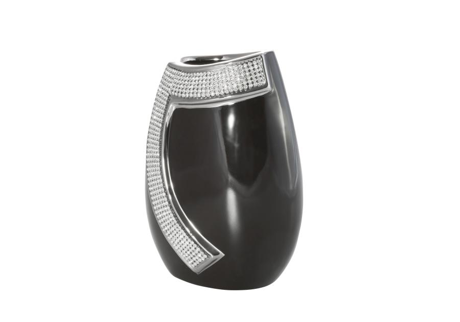 Zdjęcie: Wazon Nelda 16x12x24 cm czarno-srebrny EUROFIRANY