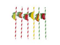 Zdjęcie: Komplet 6 słomek papierowych 19,5 cm mix owocowych dekoracji ALTOM DESIGN