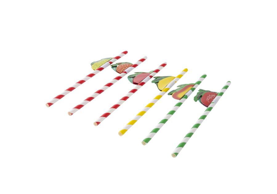 Zdjęcie: Komplet 6 słomek papierowych 19,5 cm mix owocowych dekoracji ALTOM DESIGN