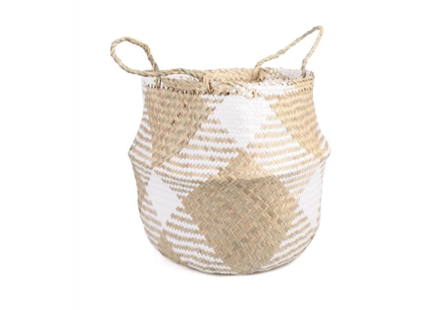 Zdjęcie: Koszyk z trawy morskiej z uchwytami 32x32x30/40 cm TIN TOURS