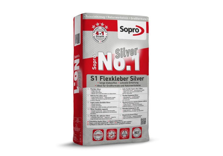 Zdjęcie: Zaprawa Silver szybkowiążąca S1 No.1 403 22,5 kg SOPRO