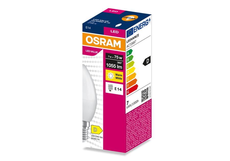 Zdjęcie: Lampa LED Value Classic B 75 7 W 2700K E14 OSRAM