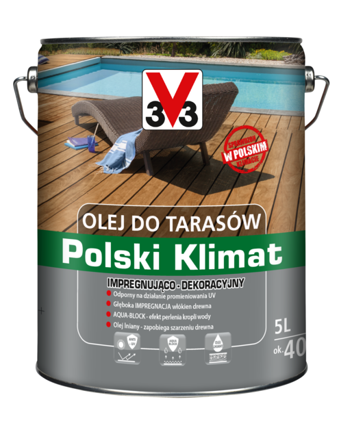 Zdjęcie: Olej do tarasów Polski Klimat 5 L Bezbarwny V33