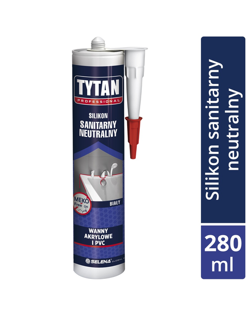 Zdjęcie: Silikon neutralny sanitarny do wanien biały 280 ml TYTAN PROFESSIONAL