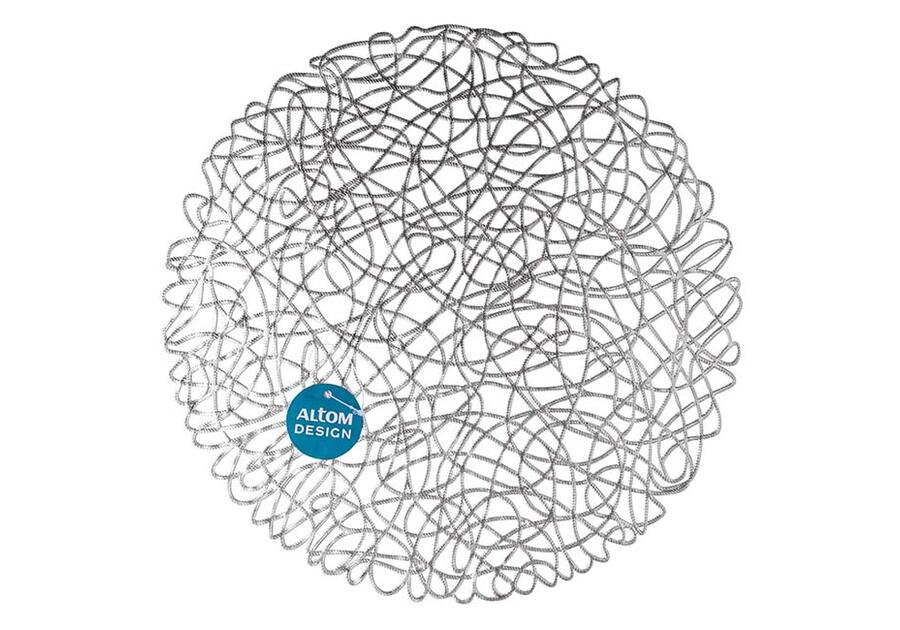 Zdjęcie: Mata stołowa 38 cm nieregularny splot srebrna ALTOMDESIGN