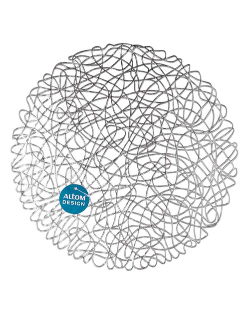 Zdjęcie: Mata stołowa 38 cm nieregularny splot srebrna ALTOMDESIGN