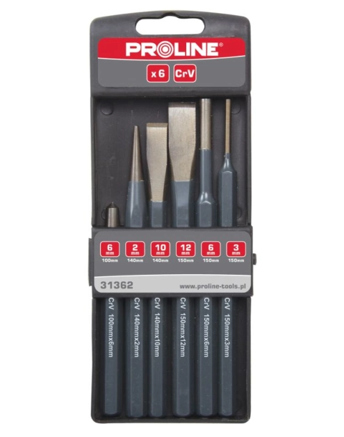 Zdjęcie: Zestaw wybijaków, przecinaków i punktaków CRV 6 szt. PROLINE