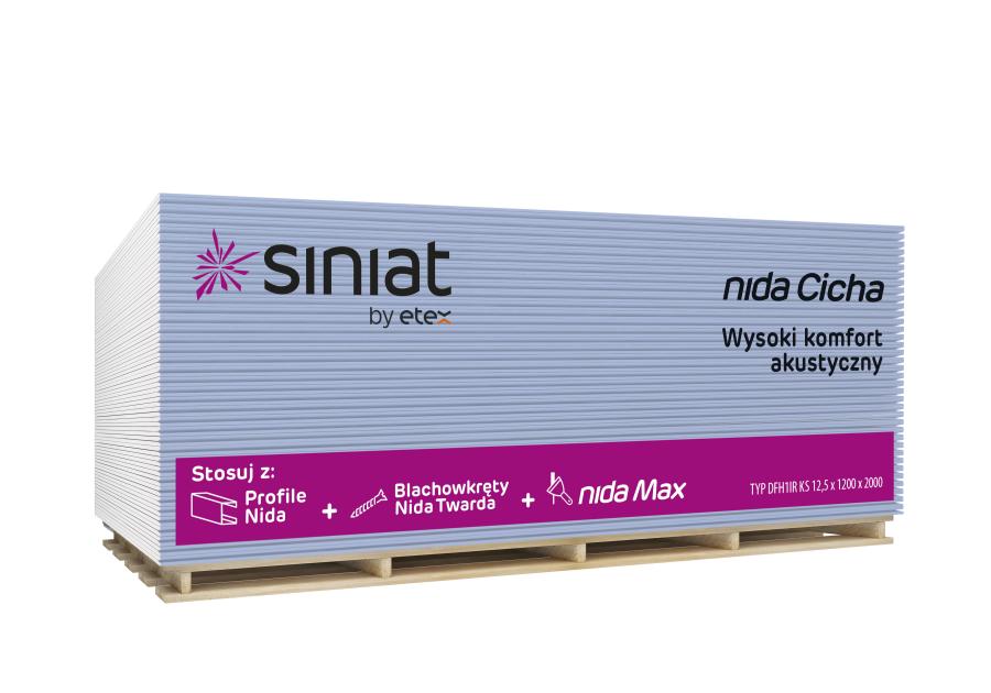 Zdjęcie: Płyta g-k 12,5x1200x2000 mm Nida Cicha SINIAT