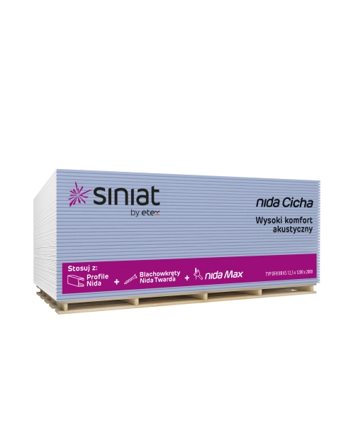 Zdjęcie: Płyta g-k 12,5x1200x2000 mm Nida Cicha SINIAT