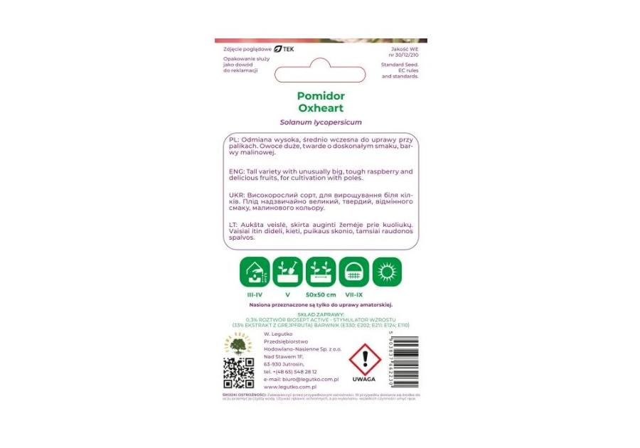 Zdjęcie: Pomidor Oxheart Bawole Serce 0,20 g nasiona zaprawiane W.LEGUTKO